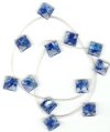 1 12x12mm Blueberry Quartz Faceted Square Drop